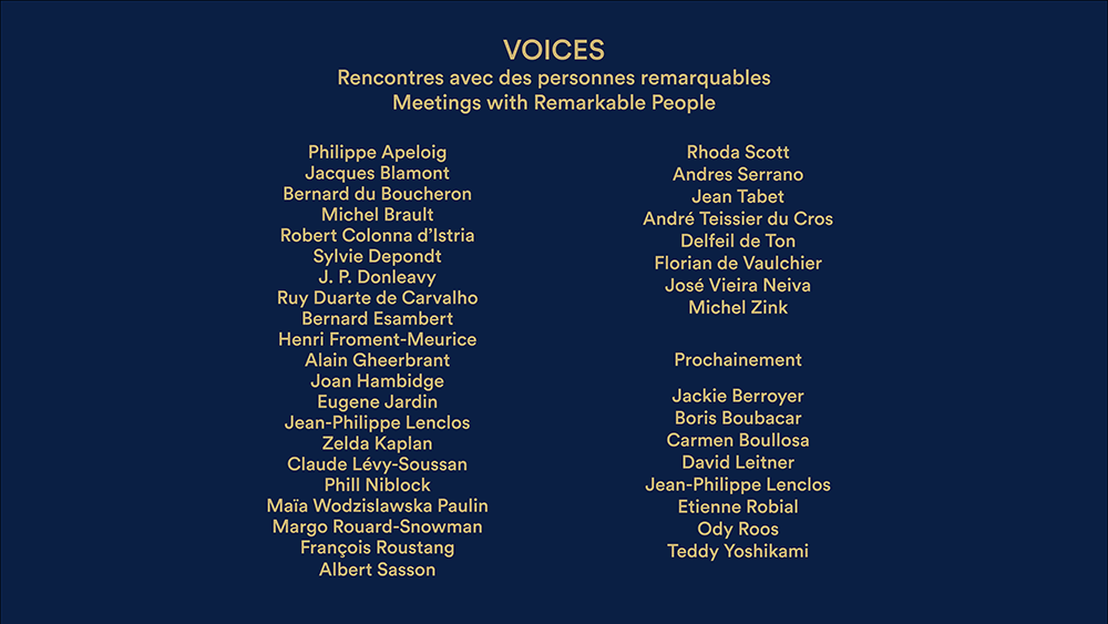 VOICES liste portraits